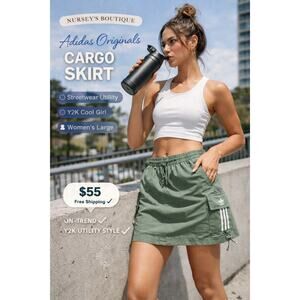 Adidas Originals Women’s Cargo Skirt – Trace Green – Size Large – NWT
